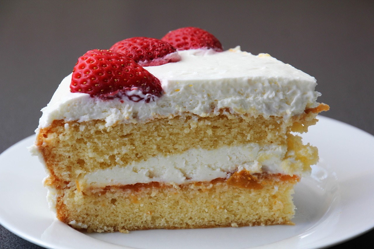 Kuchenstück Erdbeertorte