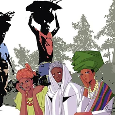 Bild zum Weltgebetstag 2026 mit dem Titel „Rest for the Weary“ von der Künstlerin Gift Amarachi Ottah