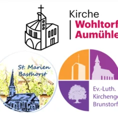 Logos der Kirchengemeinden Basthorst, Brunstorf und Wohltor-Aumühle